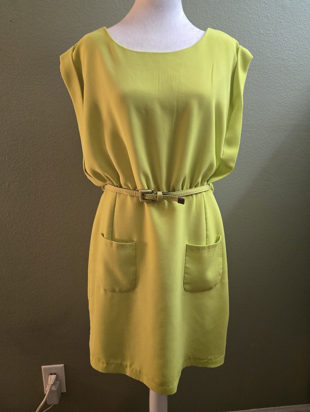 Mark Women's Bright Yellow-Green Dress